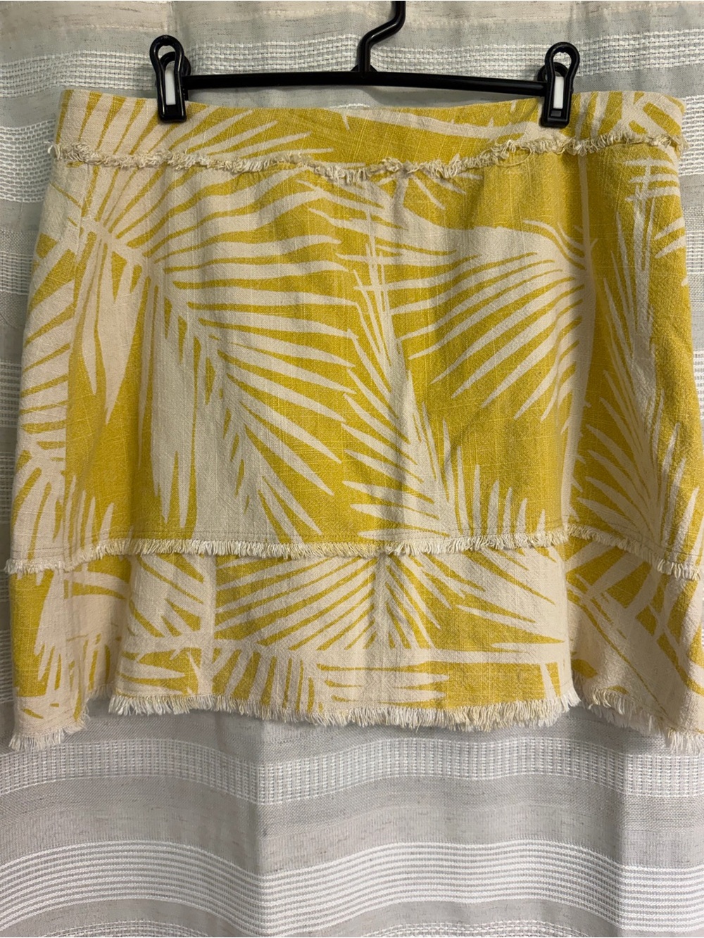 Market & Spruce Boho Yellow Palm-Print Skirt